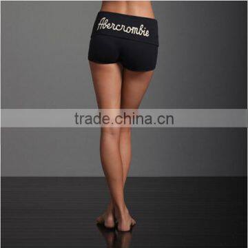 Custom Design Activewear Fold Over Waistband Women Gym Workout Shorts