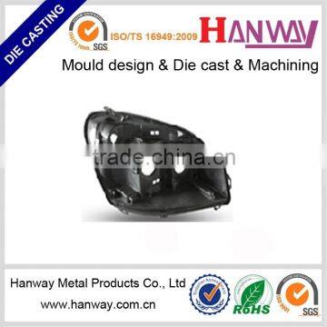 Guangdong manufacture OEM aluminum die casting automotive led headlight enclosure, headlamp housing for auto