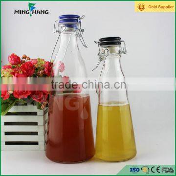 1000ml glass juice bottle,glass milk bottle with swing top wholesale