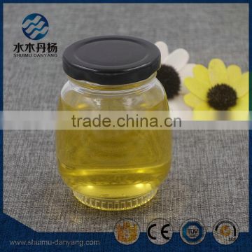 Round 180ml clear food grade glass jar honey jar