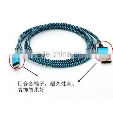 Durable Braided Nylon USB Data Sync Charger Cable Cord for Samsung Data Sync Data Charging Usb Cable photo-2