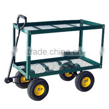 foldable wire mesh trolley/garden tool cart with 4 wheels TC4204A