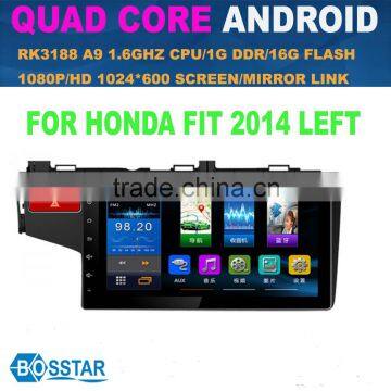 multi-touch screen quad core android car dvd gps headunit system for honda fit with wifi 3g bt mirror link