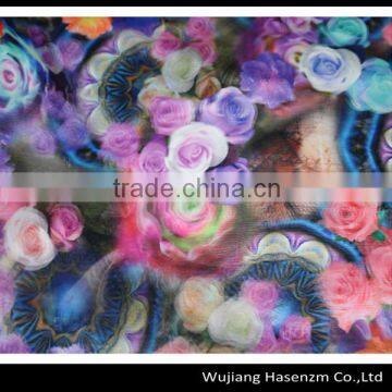 popular 3D effect printed organza dress fabrics