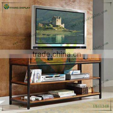 Home Style Modern Craftsman Media Console With Drawer, Distressed Oak Finish Wood Display Cabinet YM4134W