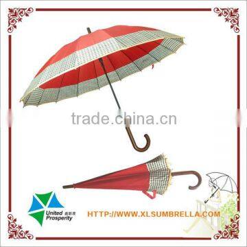 High quality 16 panels outdoor straight umbrella from Chinese manufacturer