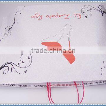 2016 New Style White Kraft Paper Bag With Red Twisted Patch Handle for Shoes photo-3