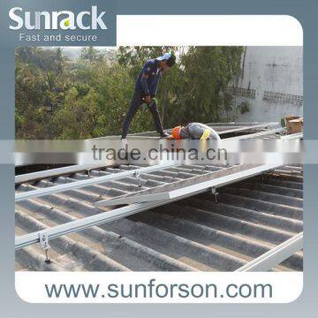 Roof mounting solar panel structure