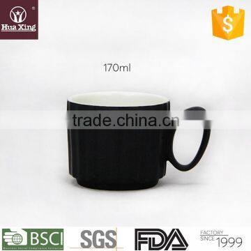 H11253 black wholesale stripe embossed oem ceramics mug chaozhou