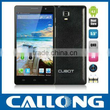 NEW Original MTK6572 Dual core 1.3GHz Android Smartphone 5.5'' 512MB+4G ROM 8MP 3G WCDMA GPS black Cubot GT88 Cell phones