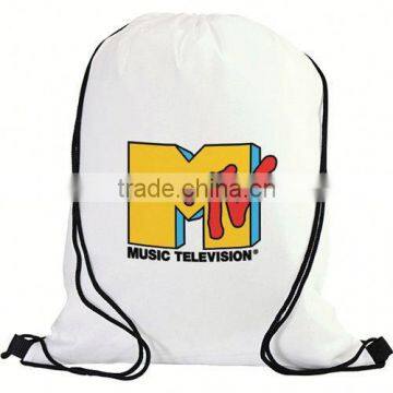 Custom printed polyester drawstring bag