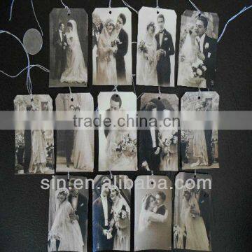 WEDDING tags with elastic string