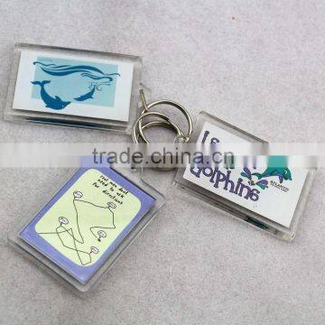 Custom design clear acrylic keyholder / plastic key chain / blank acrylic plastic key chain
