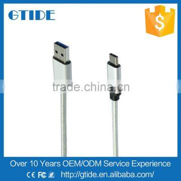 High Quality USB Type C Nylon Braided Connector Data Cable,USB 3.1 Type-c Charging Cable for Xiaomi 5/Macbook photo-3