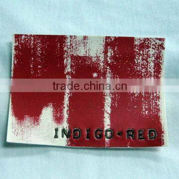 printed PU leather sew on badges