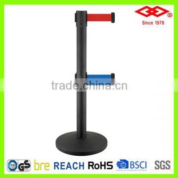 Black queue barrier system black queue post stand