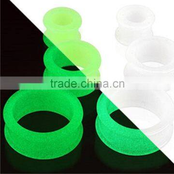 Silicone glow in the dark hollow ear tunnel jewelry piercing