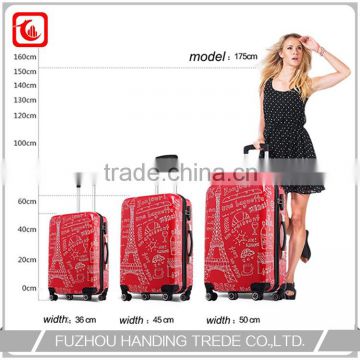 Cute Fancy Luggage Bag , Luggage Trolley Abs Pc Print Set