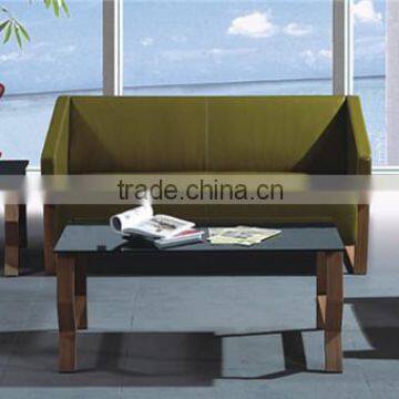 Stainless Steel Purple Leather Office Sofa Set photo-4