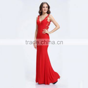 Exquisite Red Chiffon Beaded Big Size Women Evening Wedding Dresses Made in China photo-2