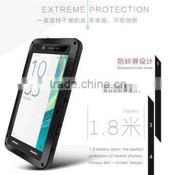 For Sony Xperia X Case Love Mei Powerful Rugged Waterproof Shockproof Dirtproof Case With Glass Metal Aluminum Case photo-3