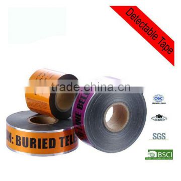 Underground detectable marker barrier tape