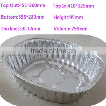 Disposable aluminium foil oval turkey pan for roaster