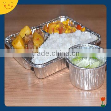 Three compartment aluminium foil food containers