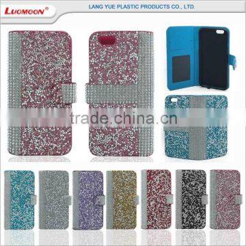 Oem Bling Diamond Flip Leather Phone Case For Iphone 5 5s 6 6s 7