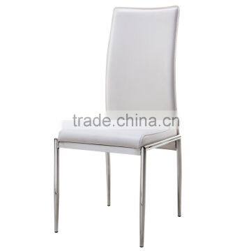 Modern stainless steel PU dining chair