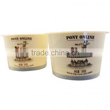 Environmental protection biodegradable ice cream cups with plastic spoon with flexo logo printing customizing