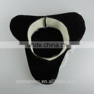 Pirate of the Caribbean Hat Pirate Hat White Lace Triangle Ostrich Hair photo-6