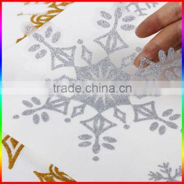 silver glitter powder snowflake PVC window sticker