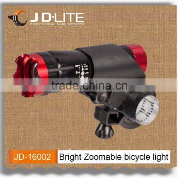 Waterproof bright light bicycle led light zoomable powerful bike lamp easy to mount bike light night