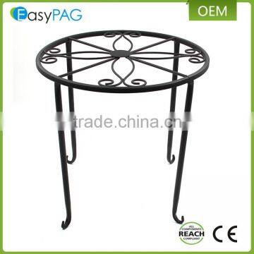 Best Selling Balcony Floor Standing Black Iron Metal Flower Pot Rack