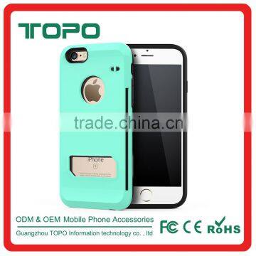 High Quality Scrub TPU+PC Case With Card Candy Color Mobile Phone Housings for Iphone 6 6s Plus photo-4