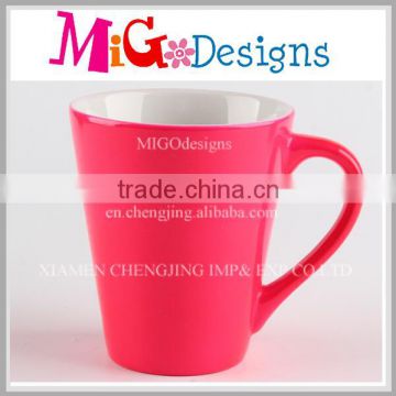 Pink Custom Ceramic Tea Cup Mug Without Printing Highly Recommend