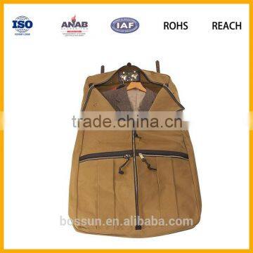 Foldable Business Travel Garment Bag,PU+Canvas Garment Bag