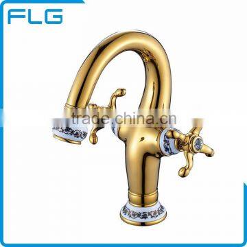 FLG100015 Hot Sale High Quality Brass Golden Bathroom Faucet