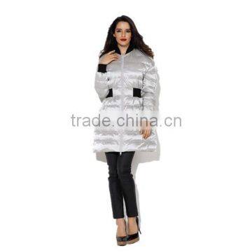 Pretty Steps 2015 High End Silver Elegantly Long Length Ladies Winter Long Down & Feather Fill Coat