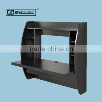 Wood Wall Mounted Floating Desk with Storage-Black