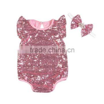 Newest Design Wholesale Kids Romper Sequin Romper Romper for Baby