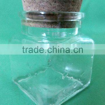 100 ml square glass salt bottles with wood cork