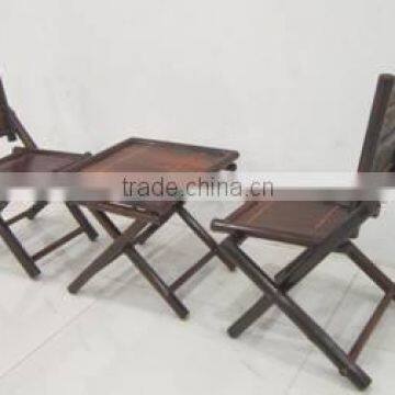 Set of Table and Chair Made of Natural Bamboo photo-3