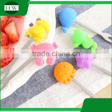 Silicone Stainless Steel Ceramic Tableware Cartoon Sea Animal Fruit Fork Set photo-4