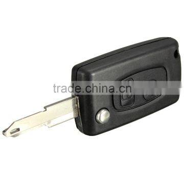 2 Button Remote Flip Key FOB Case Blade For Peugeot 206 Replacement Portable Car photo-3