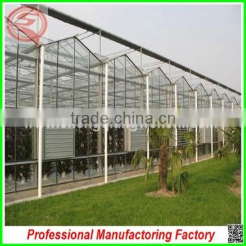 China commercial large span garden greenhouse for sale with drip irragation system