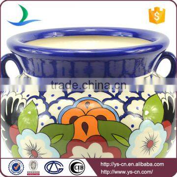 YSfp0002 Morden Vintage Handmade Ceramic Flower Pot With Earhandle photo-4