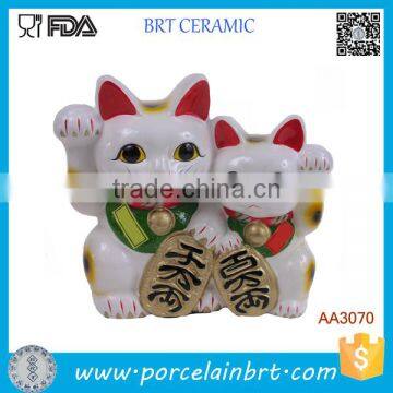 Cute Couple Lucky Cat Ceramic Novel Gift