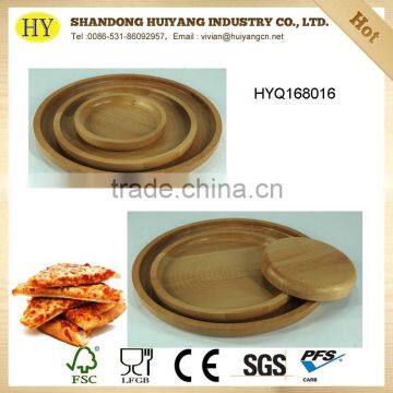 Round Beech wood serving tray for Pizza